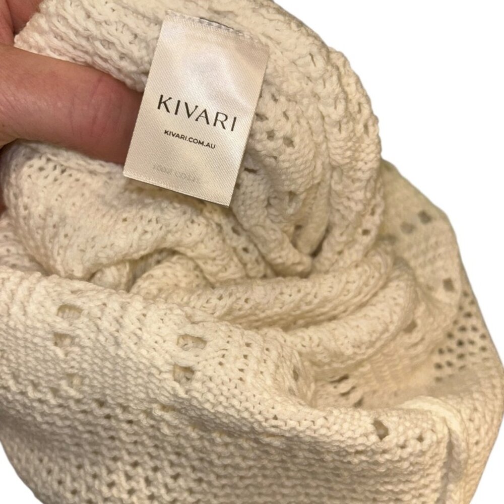 kivari cream white crochet sweater knit body con dress 2 - Picture 3 of 7